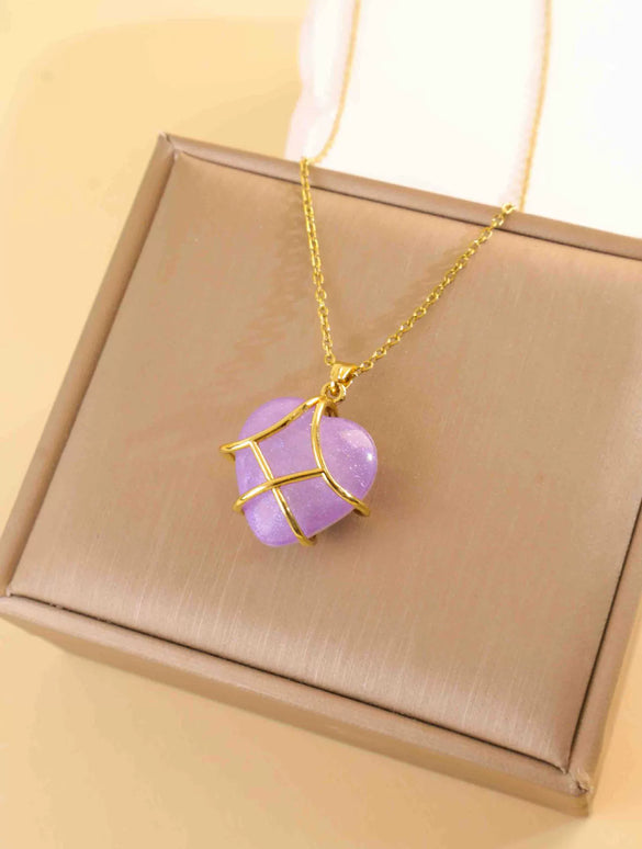 Women's Minimalist Geometric Titanium Steel Necklace With Copper Pendant And Cross Chain Real Gold Plated