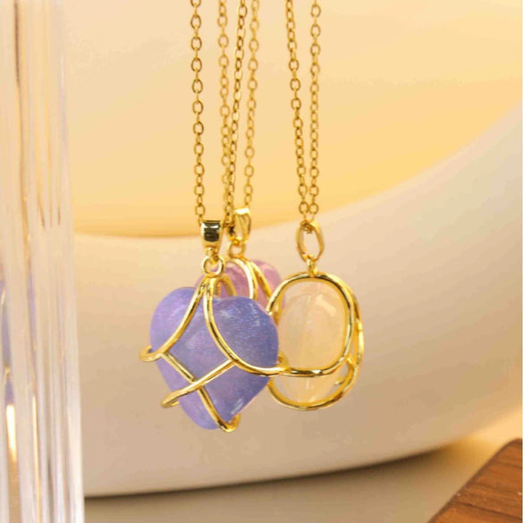 Women's Minimalist Geometric Titanium Steel Necklace With Copper Pendant And Cross Chain Real Gold Plated