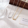 Women's Minimalist Geometric Titanium Steel O Chain Diamond Necklace With Horse Eye Zircon And Electroplating