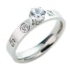 Women's Minimalist Geometric Titanium Steel Rhinestone Inlay Ring Simple Fashion Wedding Band