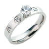 Women's Minimalist Geometric Titanium Steel Rhinestone Inlay Ring Simple Fashion Wedding Band