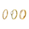 Women's Minimalist Geometric Titanium Steel Ring With Single Row Inlay Electroplated Simple Fashion Band