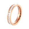Women's Minimalist Geometric Titanium Steel Ring With Single Row Inlay Electroplated Simple Fashion Band