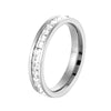 Women's Minimalist Geometric Titanium Steel Ring With Single Row Inlay Electroplated Simple Fashion Band