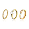 Women's Minimalist Geometric Titanium Steel Ring With Single Row Inlay Electroplated Simple Fashion Band