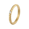 Women's Minimalist Geometric Titanium Steel Ring With Single Row Inlay Electroplated Simple Fashion Band