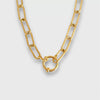 Women's Minimalist Geometric Titanium Steel Spring Buckle Open Ring Removable Basic Chain With 18K Real Gold Furnace Vacuum Plating