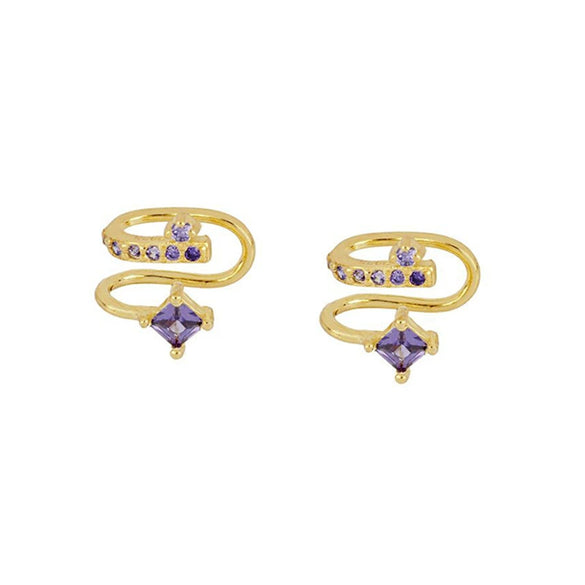 Women's Minimalist Geometric U Shaped Copper Ear Clip Earrings With Double Layer Electroplated Finish