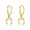 Women's Minimalist Geometric U Shaped Crescent Earrings With Silver Needle And Copper Electroplated Fashion Ear Jewelry
