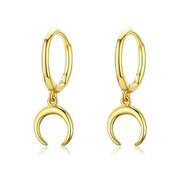 Women's Minimalist Geometric U Shaped Crescent Earrings With Silver Needle And Copper Electroplated Fashion Ear Jewelry