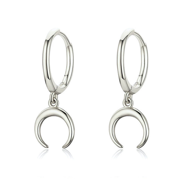 Women's Minimalist Geometric U Shaped Crescent Earrings With Silver Needle And Copper Electroplated Fashion Ear Jewelry