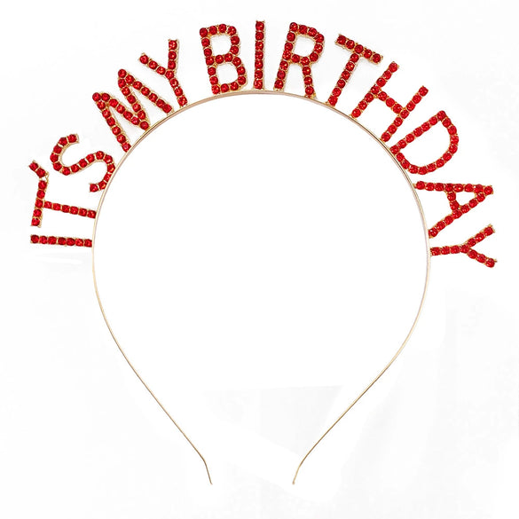 Women's Minimalist Geometric Zinc Alloy And Alloy Electroplated Rhinestone Letter Birthday Headband And Crown