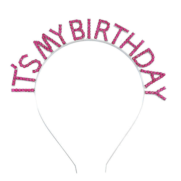 Women's Minimalist Geometric Zinc Alloy And Alloy Electroplated Rhinestone Letter Birthday Headband And Crown