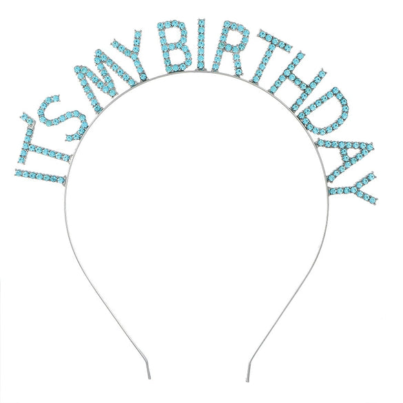Women's Minimalist Geometric Zinc Alloy And Alloy Electroplated Rhinestone Letter Birthday Headband And Crown