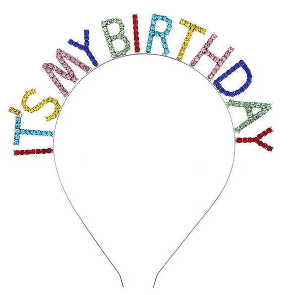 Women's Minimalist Geometric Zinc Alloy And Alloy Electroplated Rhinestone Letter Birthday Headband And Crown