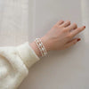 Women's Minimalist Glossy Freshwater Pearl Rice Shape Bracelet With Copper And 14K Gold
