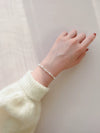 Women's Minimalist Glossy Freshwater Pearl Rice Shape Bracelet With Copper And 14K Gold