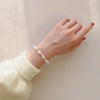 Women's Minimalist Glossy Freshwater Pearl Rice Shape Bracelet With Copper And 14K Gold
