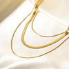 Women's Minimalist Gold Plated Stainless Steel Snake Bone Chain Necklace With Geometric Pattern And Pvdp Furnace Real Gold Treatment