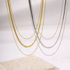 Women's Minimalist Gold Plated Stainless Steel Snake Bone Chain Necklace With Geometric Pattern And Pvdp Furnace Real Gold Treatment