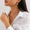 Women's Minimalist Handmade Imitation Pearl Flower Collarbone Necklace With Metal Thin Chain