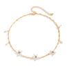 Women's Minimalist Handmade Imitation Pearl Flower Collarbone Necklace With Metal Thin Chain