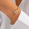 Women's Minimalist Handmade Imitation Pearl Flower Collarbone Necklace With Metal Thin Chain