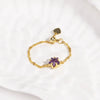 Women's Minimalist Heart Adjustable Chain Ring Copper Real Goldplated Electroplated Zircon