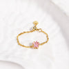 Women's Minimalist Heart Adjustable Chain Ring Copper Real Goldplated Electroplated Zircon