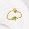 Women's Minimalist Heart Adjustable Chain Ring Copper Real Goldplated Electroplated Zircon