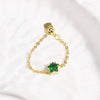 Women's Minimalist Heart Adjustable Chain Ring Copper Real Goldplated Electroplated Zircon