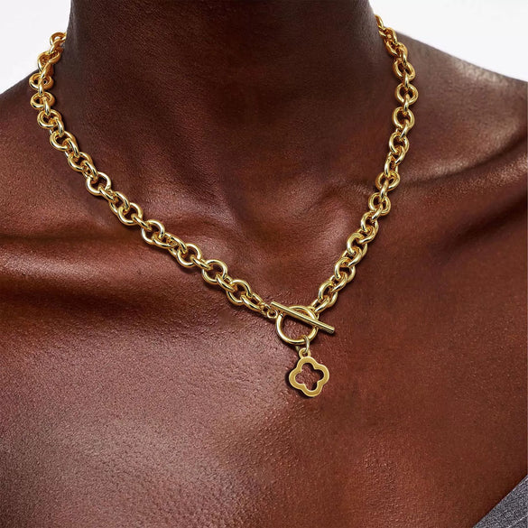 Women's Minimalist Heart And Star Geometric Necklace Set With Cut Out Metal Pendants And Cross Chain Street Style Statement Jewelry