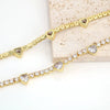 Women's Minimalist Heart Shaped Copper Bracelet With Micro Inlaid Zircon Electroplated Love Chain Jewelry