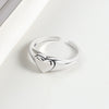 Women's Minimalist Heart Shaped Open Ring Copper Electroplated Geometric Adjustable Fashion Jewelry