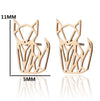 Women's Minimalist Hollow Origami Fox Earrings In Electroplated Stainless Steel Cute Animal Jewelry For Wholesale