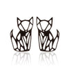 Women's Minimalist Hollow Origami Fox Earrings In Electroplated Stainless Steel Cute Animal Jewelry For Wholesale
