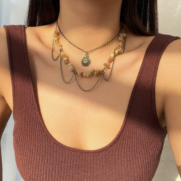 Women's Minimalist Iron And Alloy Constellation Patterned Necklace With Electroplating Processing