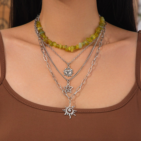 Women's Minimalist Iron And Alloy Constellation Patterned Necklace With Electroplating Processing