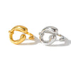 Women's Minimalist Irregular Geometric Stainless Steel Adjustable Open Ring With 18K Vacuum Plated Finish