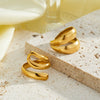 Women's Minimalist Irregular Geometric Stainless Steel Adjustable Ring With 18K Gold Vacuum Plating