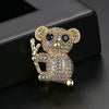 Women's Minimalist Koala Brooch Pin Copper Animal Design Electroplated Fashion Clothing Accessory Wholesale