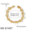 Women's Minimalist Luxury Geometric Stainless Steel Bracelet With 18K Vacuum Plating And Zircon Rhinestone Accents