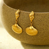 Women's Minimalist Natural Conch Scallop Titanium Steel Electroplated Earrings