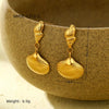 Women's Minimalist Natural Conch Scallop Titanium Steel Electroplated Earrings