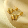 Women's Minimalist Natural Conch Scallop Titanium Steel Electroplated Earrings