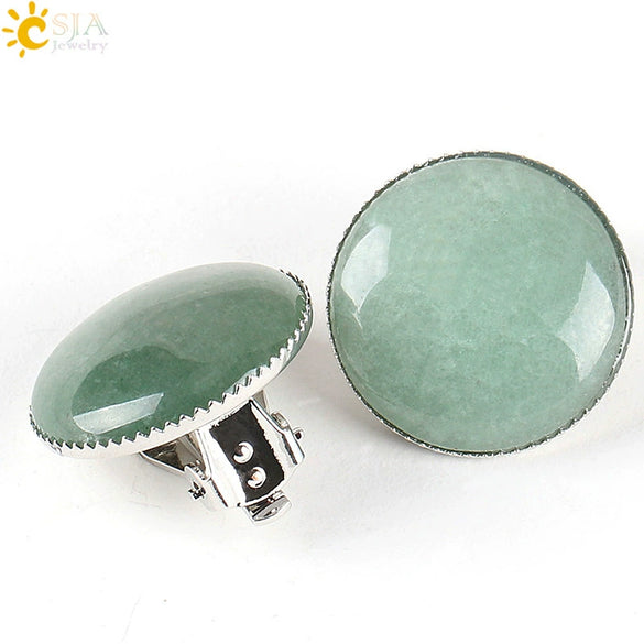 Women's Minimalist Natural Semi Precious Stone And Copper Accessories Earrings