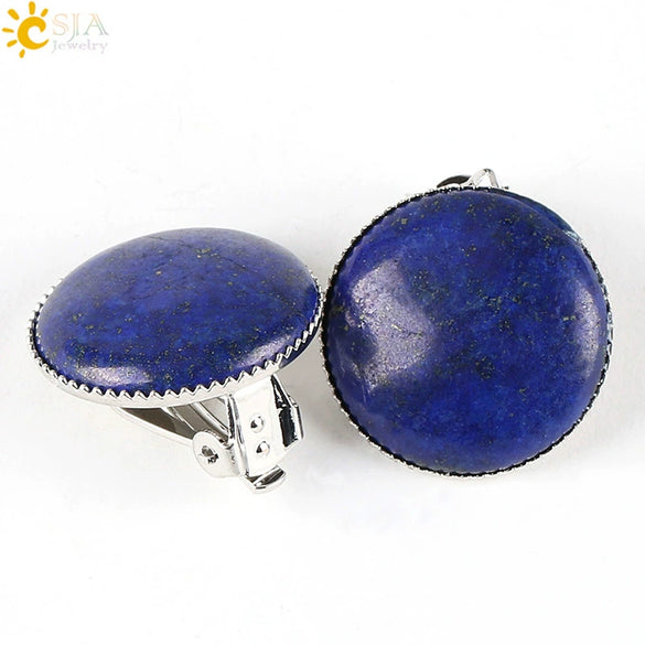 Women's Minimalist Natural Semi Precious Stone And Copper Accessories Earrings