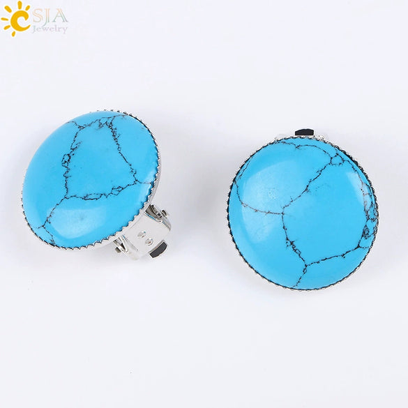 Women's Minimalist Natural Semi Precious Stone And Copper Accessories Earrings