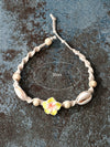 Women's Minimalist Natural Shell Braided Flower Anklet