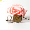 Women's Minimalist Natural Shell Fossil Ring Bright Cut Creative Open Stainless Steel Ring